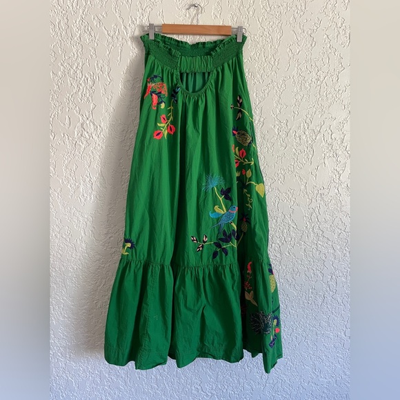 Anthropologie RARE Strapless Ruffled Floral Embroidered Maxi Dress - XS - Picture 7 of 9